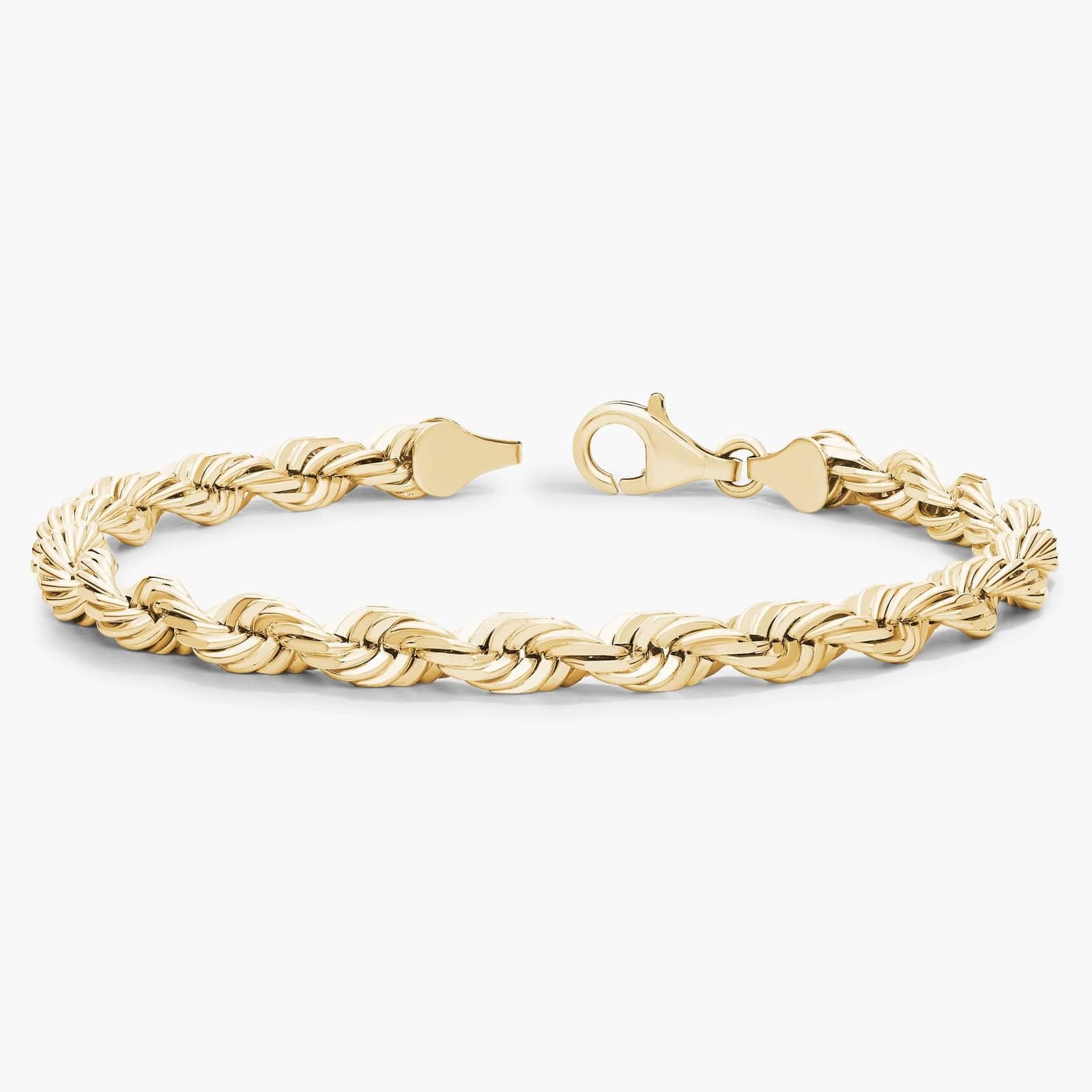 7.5" Rope Chain Bracelet In 14k Italian Yellow Gold