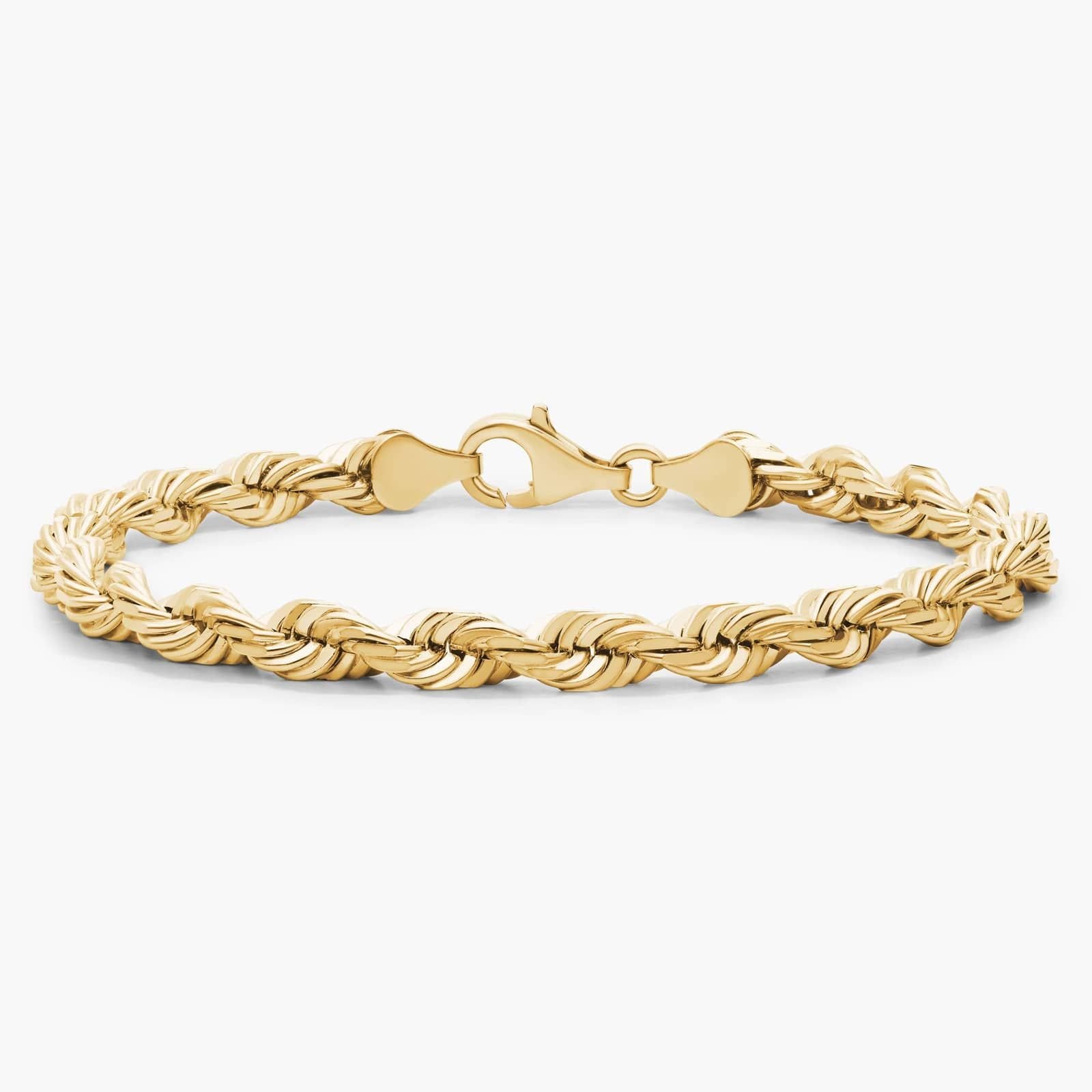 7.5" Rope Chain Bracelet In 14k Italian Yellow Gold