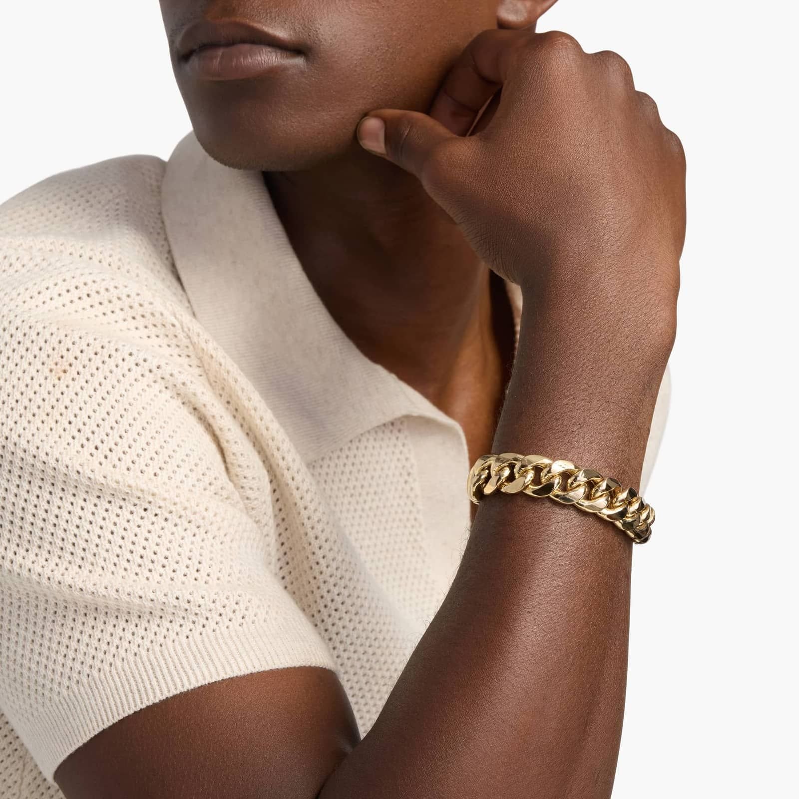 8" Men's Miami Cuban Link Bracelet in 14k Yellow Gold (15 mm)