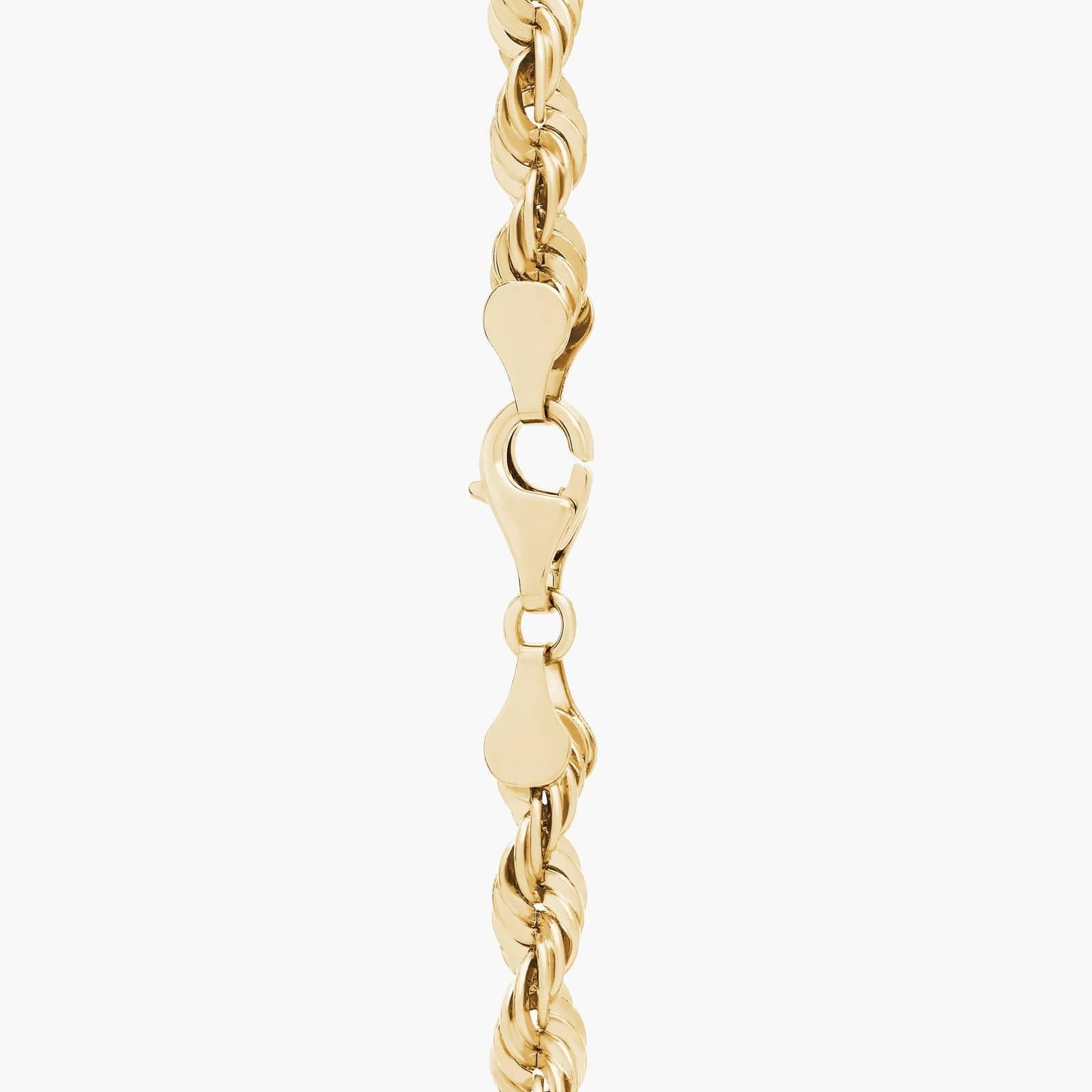 14KT Gold Rope Chain Bracelet for Men & Women 4 MM