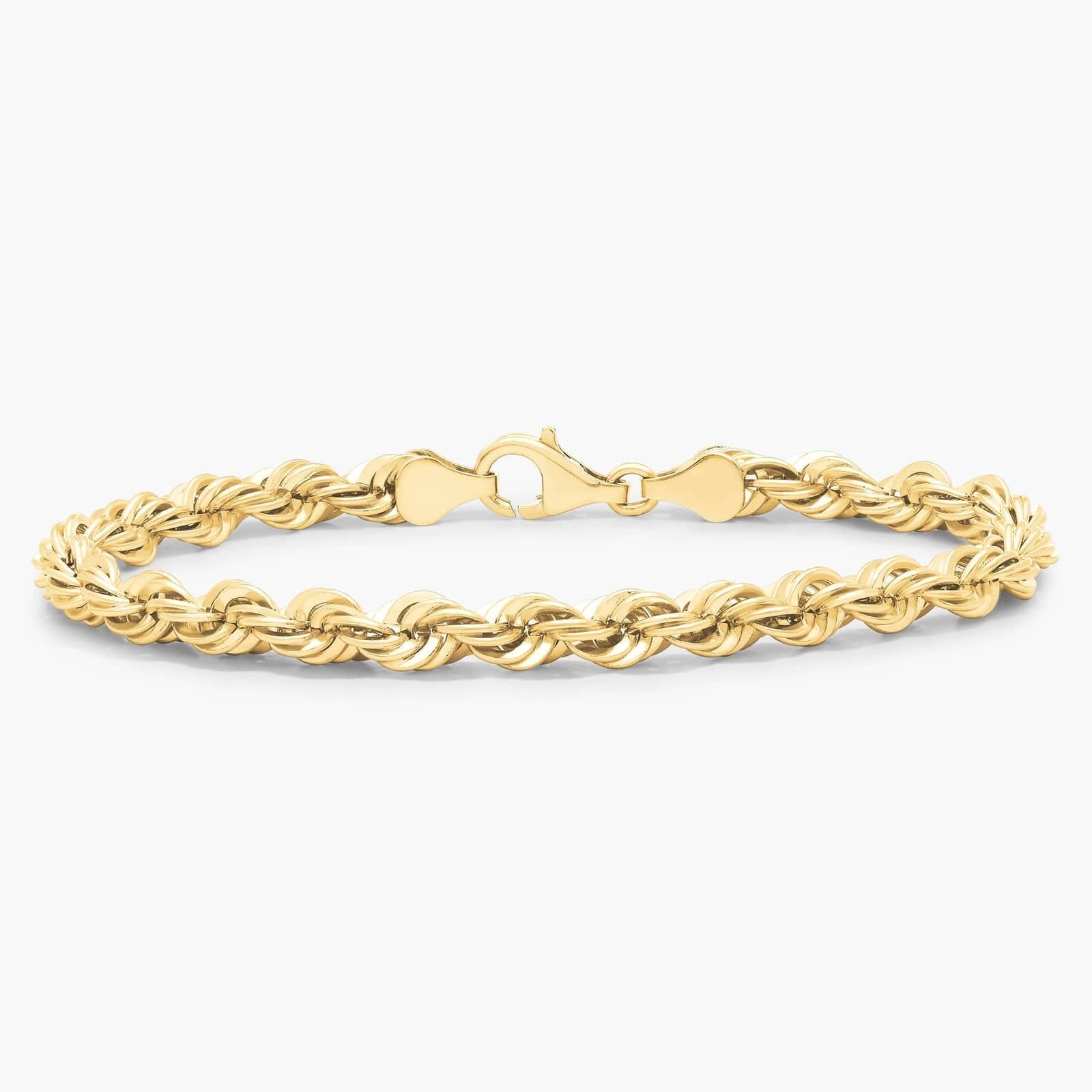 14KT Gold Rope Chain Bracelet for Men & Women 5 MM