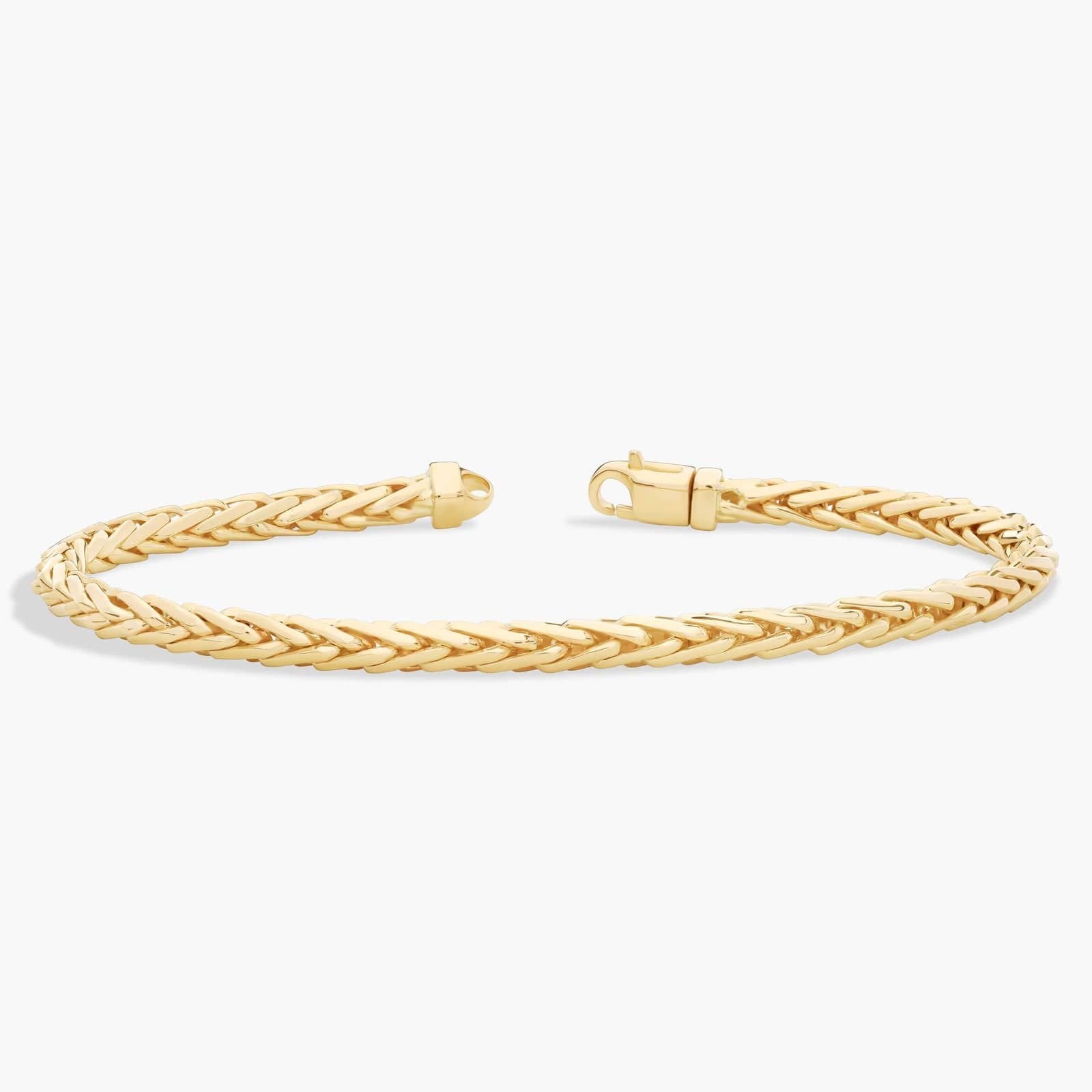8.75" Men's Diamond Cut Square Franco Bracelet In 14k Yellow Gold (4.4 Mm)