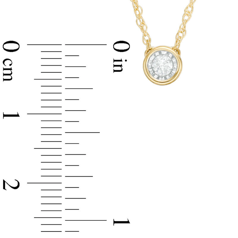 1/10 CT. Diamond Bezel-Set Solitaire Pendant in 10K Gold (I/I3)