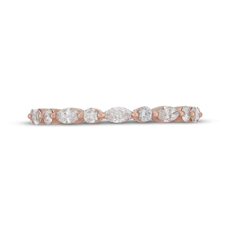 Neil Lane Artistry Marquise & Round-Cut Lab-Grown Diamond Anniversary Ring 3/4 ct tw 14K Rose Gold