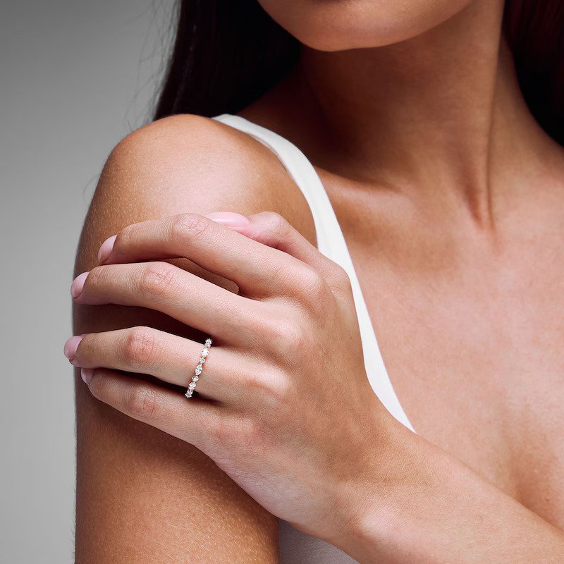 Neil Lane Artistry Marquise & Round-Cut Lab-Grown Diamond Anniversary Ring 3/4 ct tw 14K Rose Gold