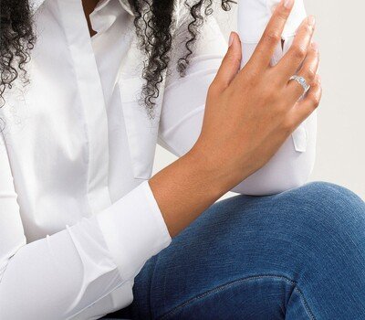 Diamond Heart Halo Promise Ring 1/5 ct tw Sterling Silver (White Diamond)