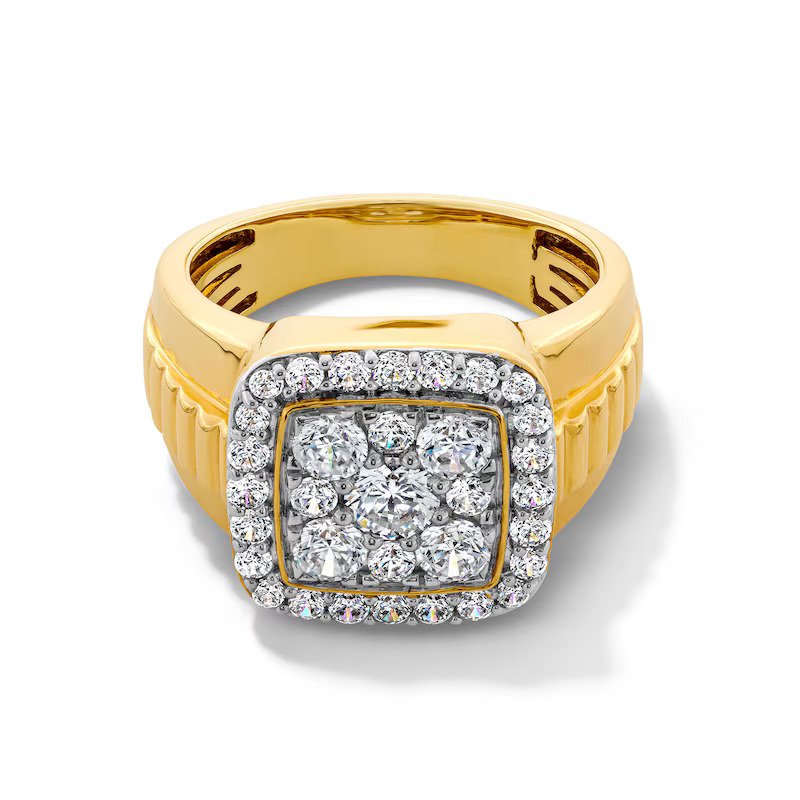 Cushion-Shaped Lab-Grown Multi-Diamond Frame Ring