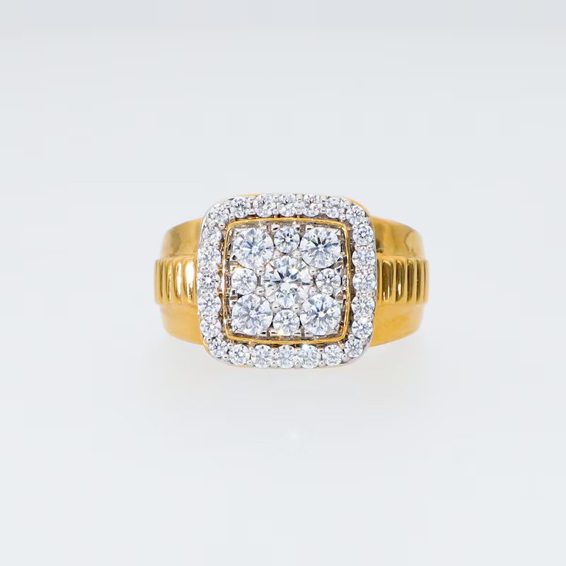 Cushion-Shaped Lab-Grown Multi-Diamond Frame Ring