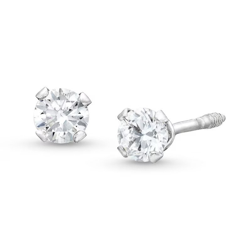 Child's 3.0mm Cubic Zirconia Stud Earrings