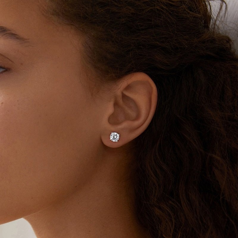 Lab-Grown Diamonds Round-Cut Solitaire Stud Earrings