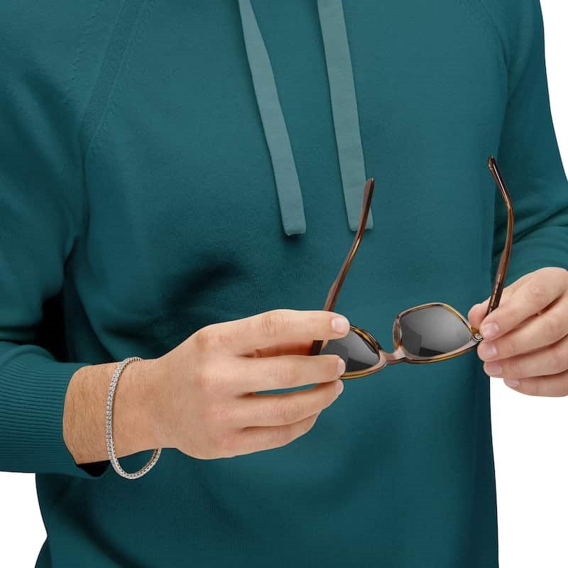 Lab-Grown Diamonds Men's Square Link Line Bracelet