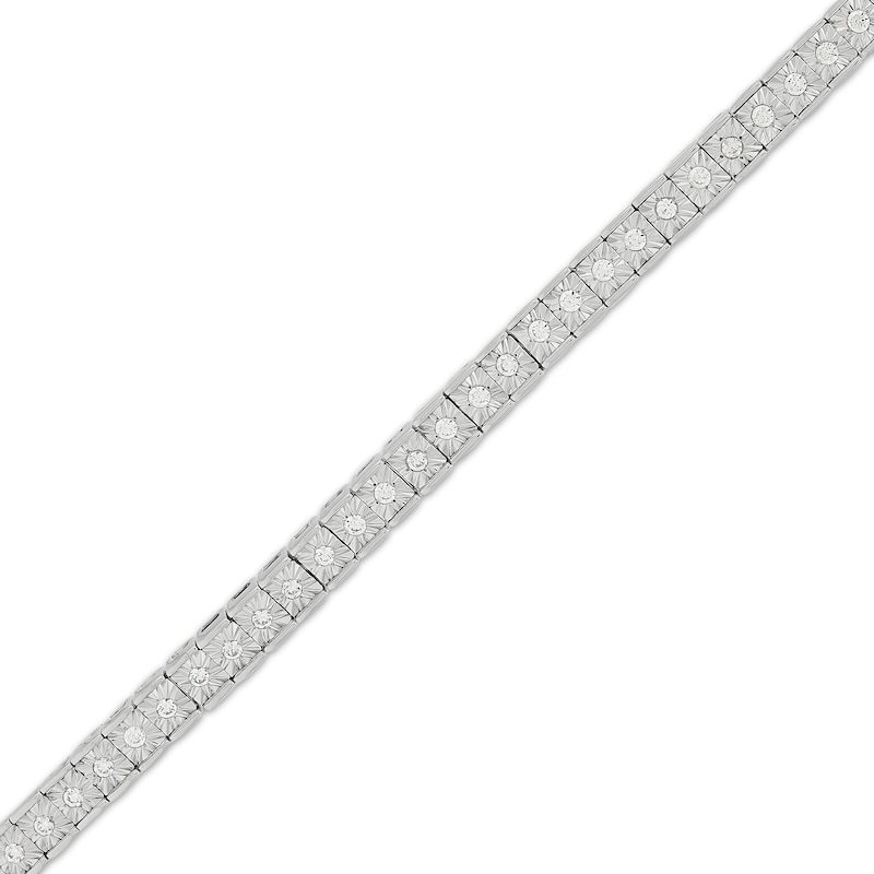 Lab-Grown Diamonds Men's Square Link Line Bracelet