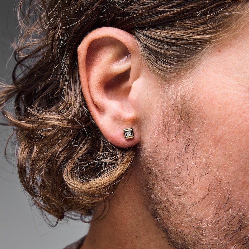 Square-Cut Lab-Grown Diamond Solitaire Stud Earrings