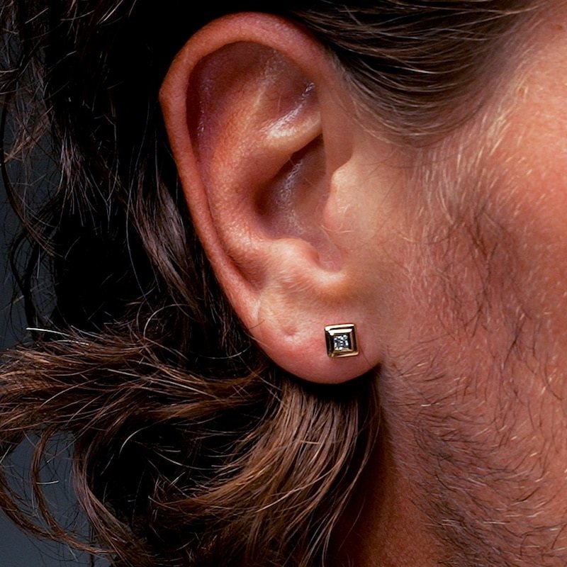 Square-Cut Lab-Grown Diamond Solitaire Stud Earrings