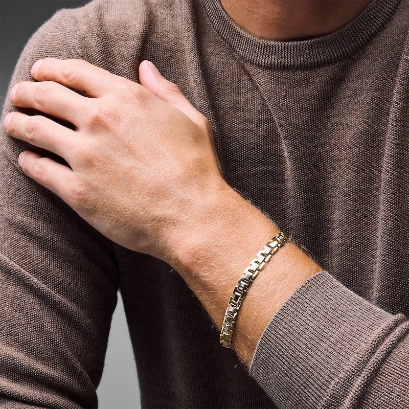 1-1/4 CT. T.W. Emerald-Cut Lab-Grown Diamond Link Bracelet in Sterling Silver with 14K Gold Plate (F/VS2) - 8.25″